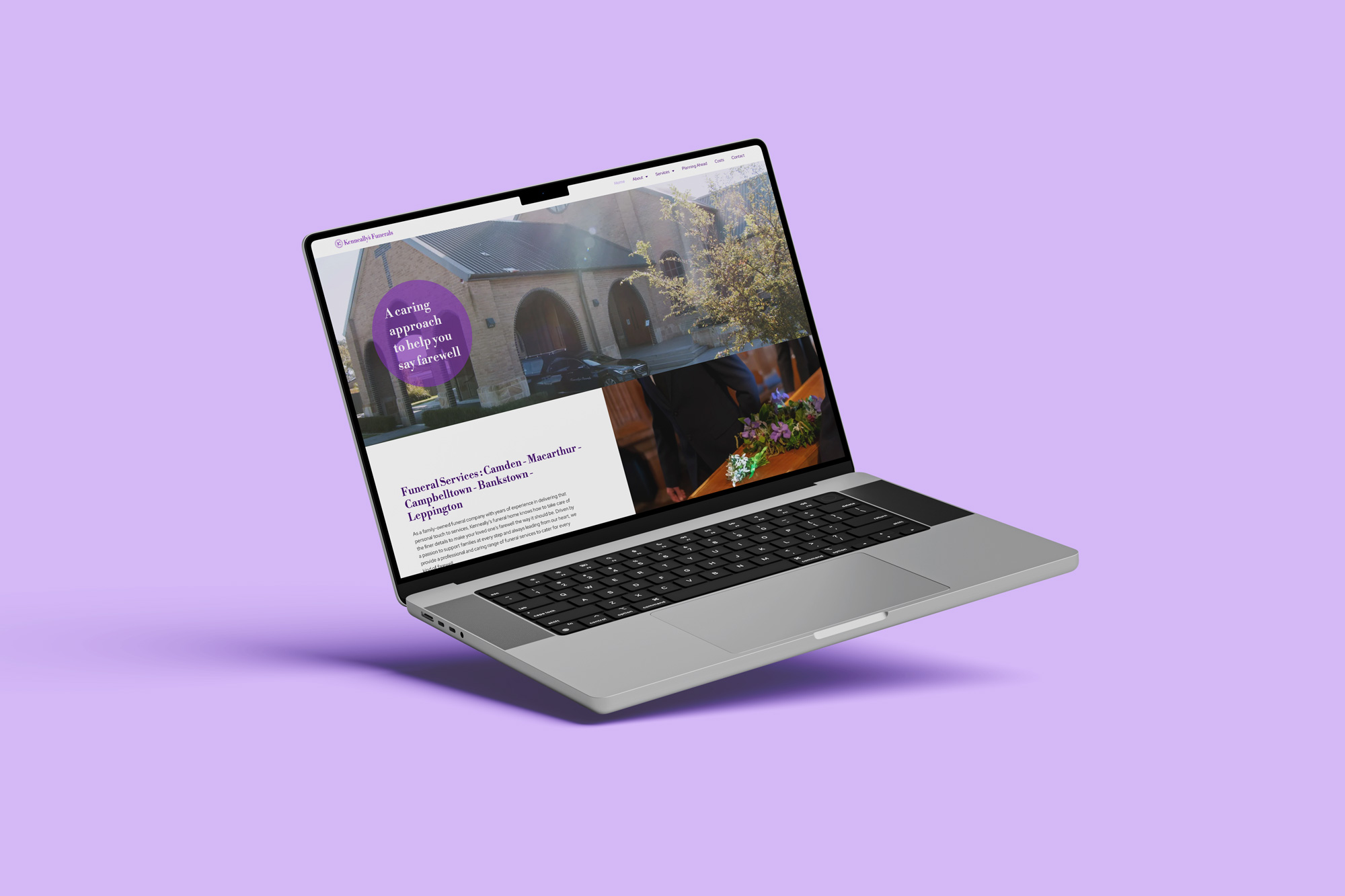 Kenneally's Funerals website mockup