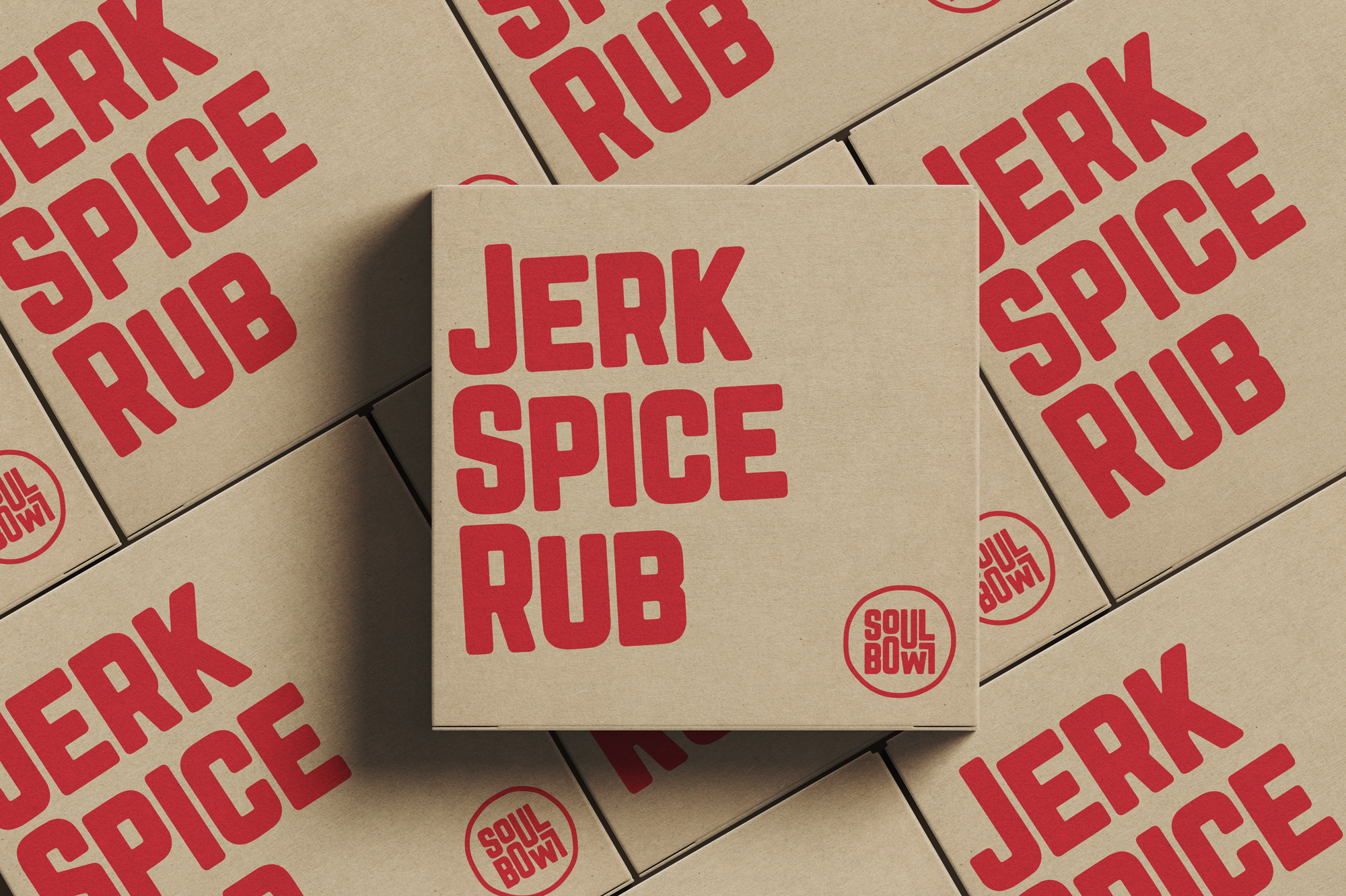Soul Bowl Jerk Spice Rub packaging boxes