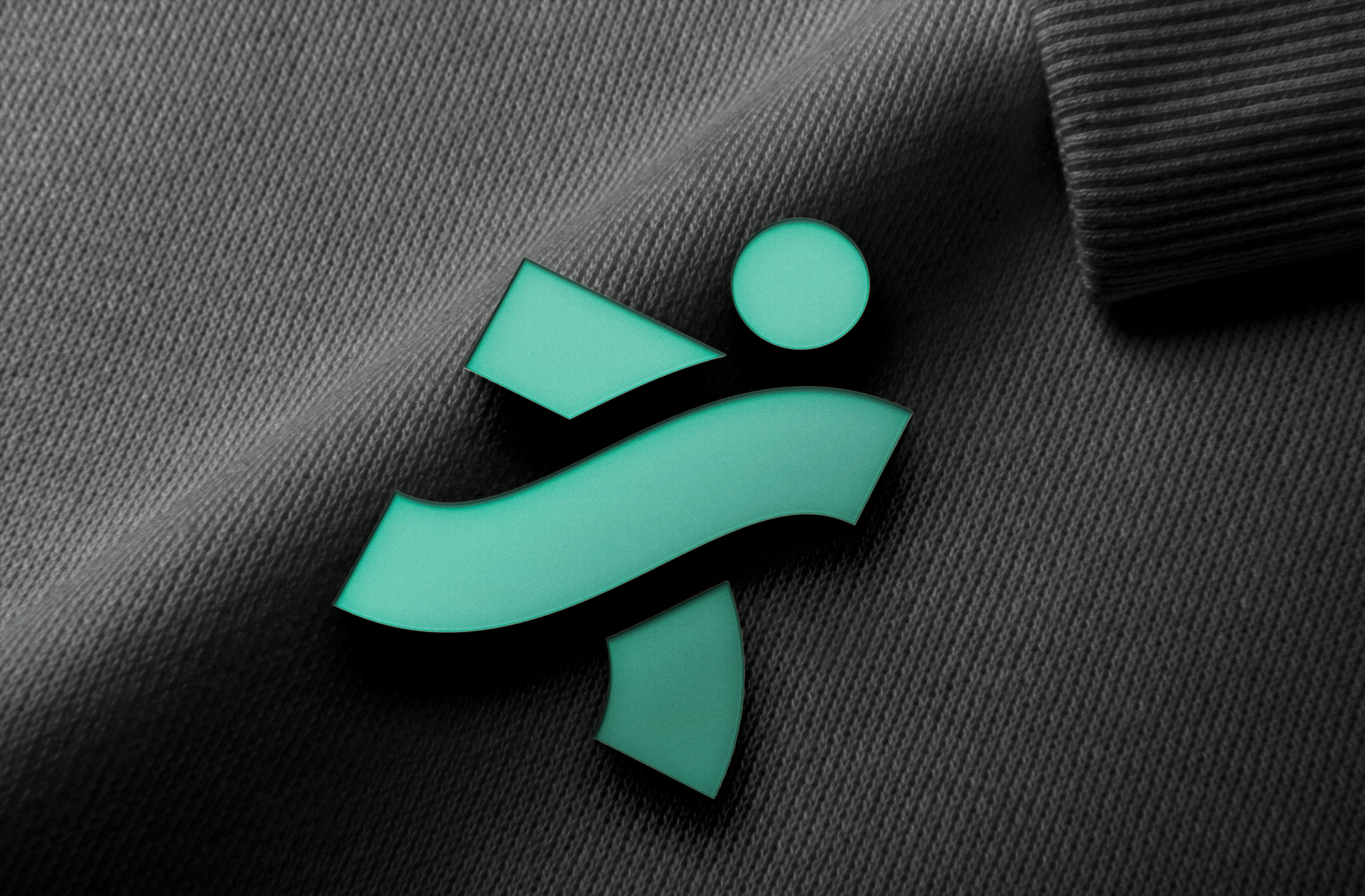 Stride EP enamel pin on fabric