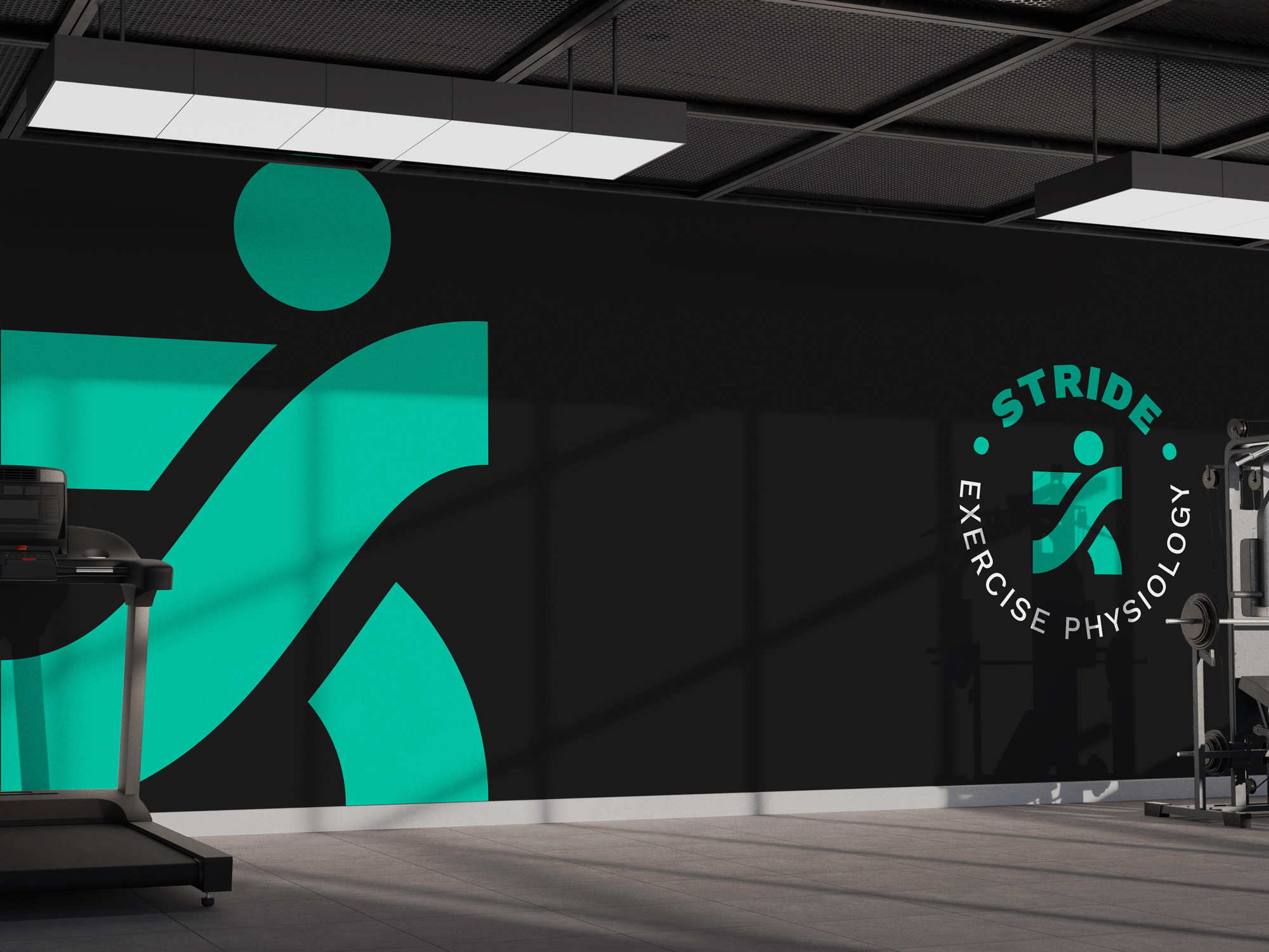 Stride EP branded gym wall signage