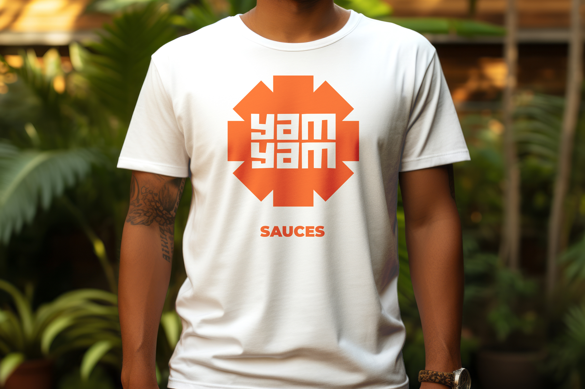 YAM YAM branded t-shirt mockup